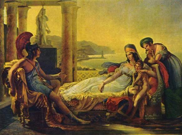 Aeneas recounts the ruin of Troy to Dido. Painting by Pierre-Narcisse Guérin, 1815.