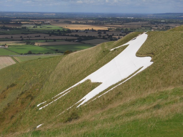 One of the famous chalk carvings in the Wiltshire hills