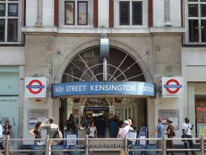 High Street Kensington tube station - commuter Rebecca's gateway to work...and shopping.